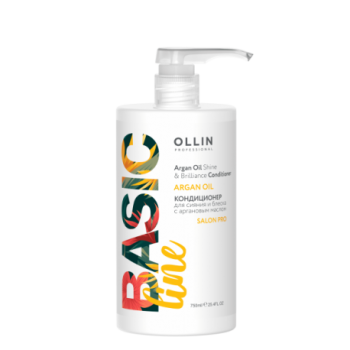 OLLIN Professional Кондиционер для сияния и блеска волос с аргановым маслом Basic Line 750 мл