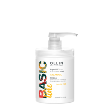 OLLIN Professional Маска для сияния и блеска волос с аргановым маслом Basic Line 650 мл
