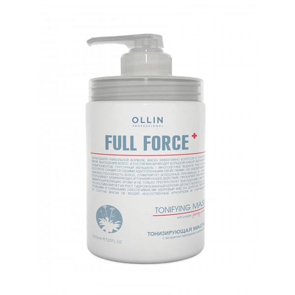 OLLIN Professional Маска для волос тонизирующая с экстрактом пурпурного женьшеня Full Force 650 мл