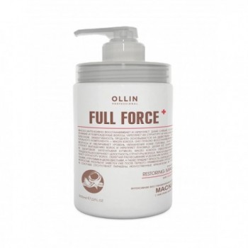 OLLIN Professional Маска для интенсивного восстановления волос с маслом кокоса Full Force 650 мл
