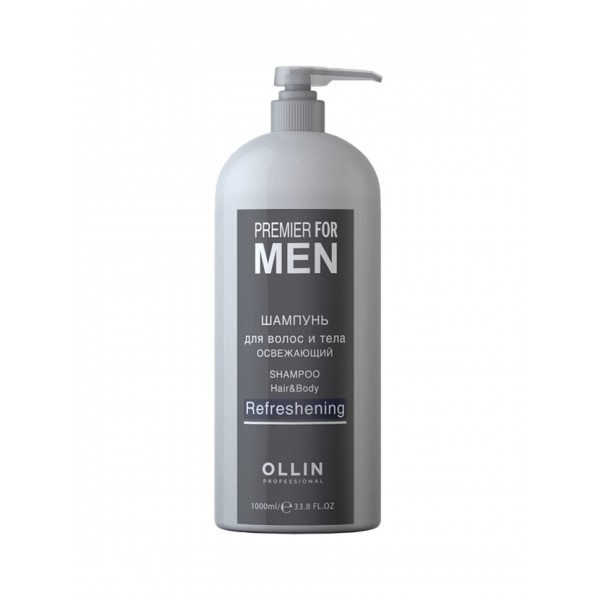 OLLIN Professional Шампунь для волос и тела освежающий Premier for Men 1000 мл