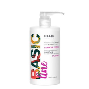 OLLIN Professional Шампунь для восстановления волос с экстрактом репейника Basic Line 750 мл