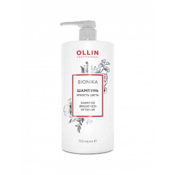OLLIN Professional Шампунь для окрашенных волос Яркость цвета BioNika 750 мл